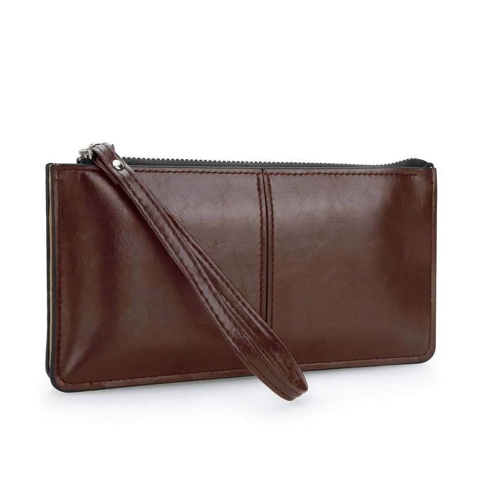 Small Leather Wristlet Bag Clutch Wallet Cell Phone Purses Handbags :<